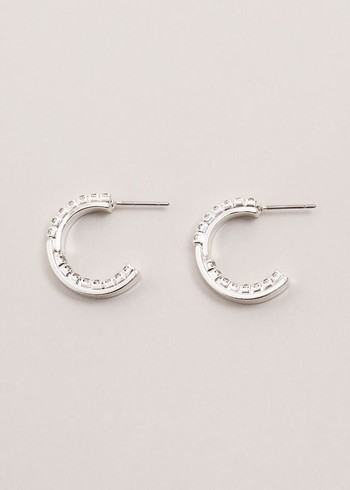 Phase Eight Crystal Hoops Jewellery Silver USA | 7920185-EI